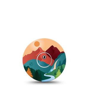 ExpressionMed National Parks Freestyle Libre 3 and Libre 3 Plus Tape, Single Tape and Single Sticker Colorful Mountains Inspired, Adhesive Tape Continuous Glucose Monitor Design