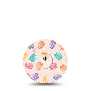 ExpressionMed Macarons Freestyle Libre 3 and Libre 3 Plus Tape, Single Tape and Single Sticker Soft Macarons Themed, Adhesive Tape Continuous Glucose Monitor Design