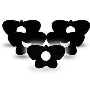 ExpressionMed Black Butterfly Libre 3 Tape, 5-Pack, Pitch Black Themed, CGM Plaster Patch Design