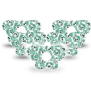 ExpressionMed Happy Cow Print Freestyle Libre 3 and Libre 3 Plus Butterfly Shape Tape 5-Pack Tape Blissful Cow,  Overlay Patch CGM Design