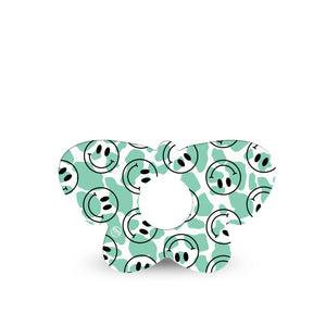 ExpressionMed Happy Cow Print Freestyle Libre 3 and Libre 3 Plus Butterfly Shape Tape Single Tape Happy Livestock,  Overlay Patch CGM Design