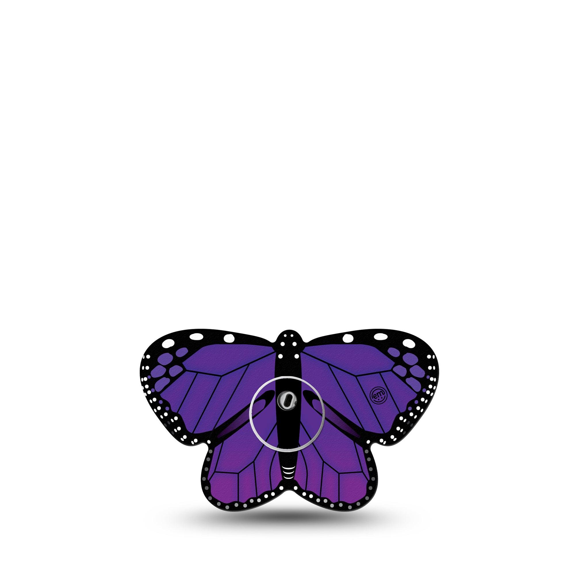 ExpressionMed Purple Monarch Butterfly Freestyle Libre 3 Tape Single Tape and Single Sticker, Captivating Purple Butterfly Adhesive Tape CGM Design