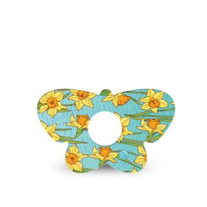 ExpressionMed Daffodils Freestyle Libre 3 Butterfly Shape Single Dainty Daffodils Adhesive Tape CGM Design