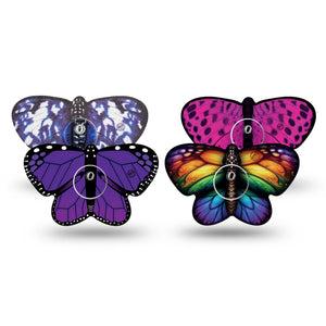 ExpressionMed Flutter Fusion Variety Pack Freestyle Libre 3 and Libre 3 Plus Butterfly Shape Tape 4-Pack Tape and 4-Pack Sticker Variety Rainbow Butterfly Inspired Multipack, Overlay Patch CGM Design
