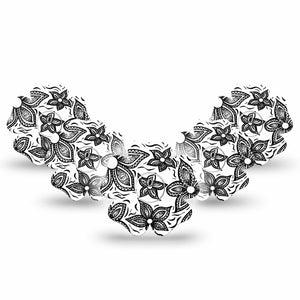 ExpressionMed Black Tie Floral Freestyle Libre 3 Flower 5-Pack Stickers and Tapes, Floral Pattern, CGM Plaster Tape Design