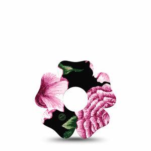 ExpressionMed Intricate Floral Freestyle Libre 3 and Libre 3 Plus Flower Shape Tape Single Tape Ornate Flowers, Plaster CGM Design