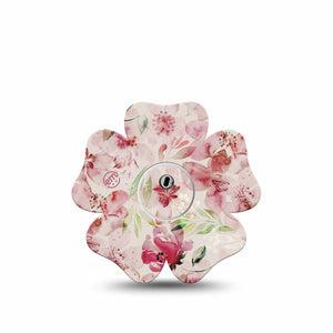 ExpressionMed Ethereal Spring Freestyle Libre 3 Flower Shape Single Luminous Blossom Adhesive Tape CGM Design with center sticker