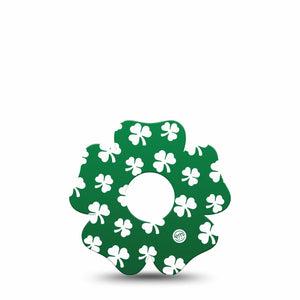 ExpressionMed Green Glam Infusion Set Flower Single Tape Festive Green Sparkels Overlay Patch CGM Design