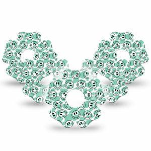 ExpressionMed Happy Cow Print Freestyle Libre 3 and Libre 3 Plus Flower Shape Tape 5-Pack Tape 
Smiling Cow,  Plaster CGM Desig