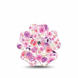 ExpressionMed Romantic Blooms Freestyle Libre 3 Flower Shape Tape Single Tape and Single Sticker Flower Design Adhesive Tape CGM Design