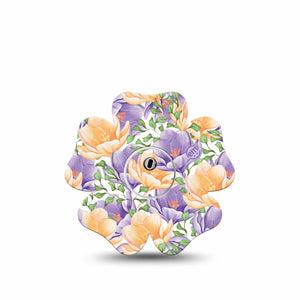 ExpressionMed Crocus Flowers Freestyle Libre 3 Flower Shape Single crocus bulbs Adhesive Tape CGM Design with center sticker