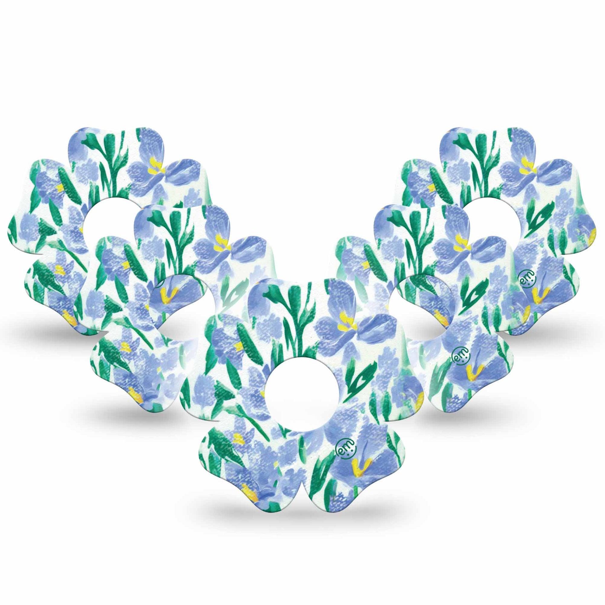 ExpressionMed Hyacinths  Freestyle Libre 3 Flower Shape 5-Pack hyacinth varieties Adhesive Tape CGM Design