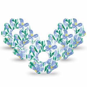 ExpressionMed Hyacinths  Freestyle Libre 3 Flower Shape 5-Pack hyacinth varieties Adhesive Tape CGM Design