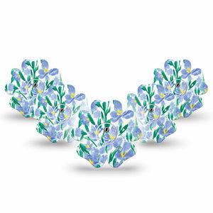 ExpressionMed Hyacinths  Freestyle Libre 3 Flower Shape 5-Pack Sticker and Tape hyacinth varieties Adhesive Tape CGM Design