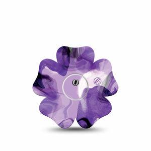 ExpressionMed Purple Storm Freestyle Libre 3 Flower Shape Tape Single Sticker and Tape hazy deep purple Adhesive Tape CGM Design