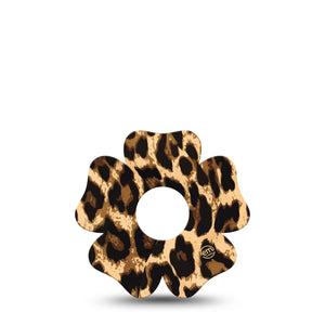 ExpressionMed Leopard Print Flower Libre 3 Tape, Single, Animal Spots Inspired, CGM Overlay Patch Design