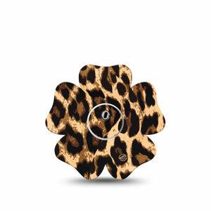 ExpressionMed Leopard Print Flower Libre 3 Tape, Single, Animal Spots Inspired, CGM Overlay Patch Design with center stickers