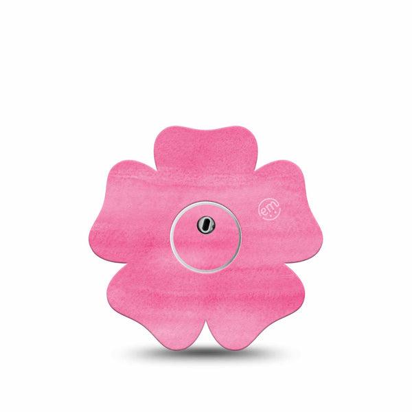 ExpressionMed Pink Horizon Flower Libre 3 Tape, Single Sticker and Tape, Pink Paint Themed, CGM Overlay Patch Design