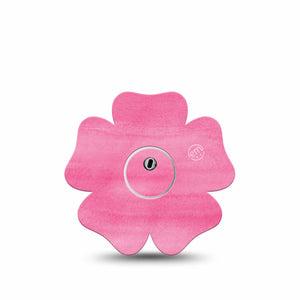 ExpressionMed Pink Horizon Flower Libre 3 Tape, Single Sticker and Tape, Pink Paint Themed, CGM Overlay Patch Design