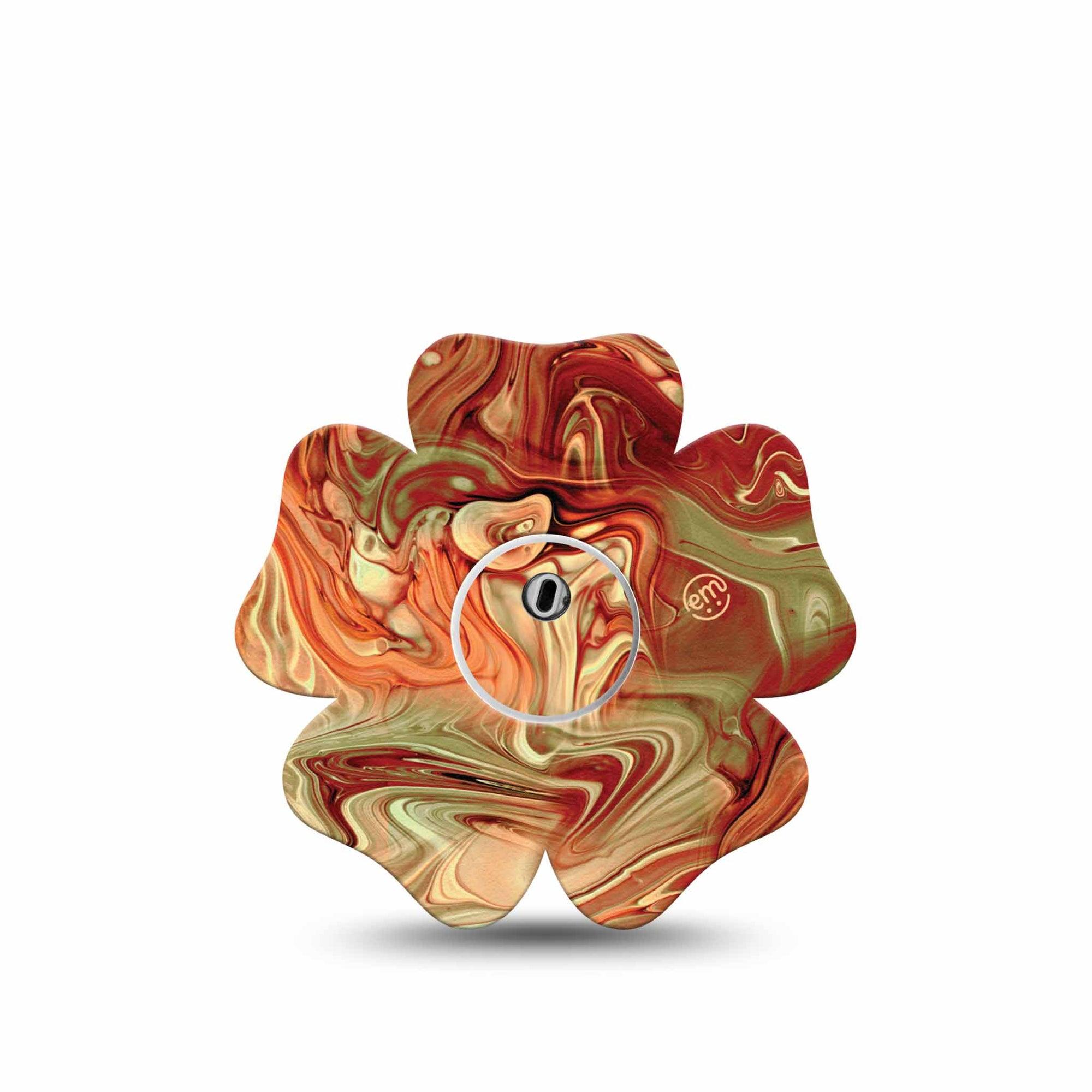 ExpressionMed Rustic Marble Freestyle Libre 3 Flower Shape Tape Single Tape Rustic Marble Plaster CGM Design with center sticker