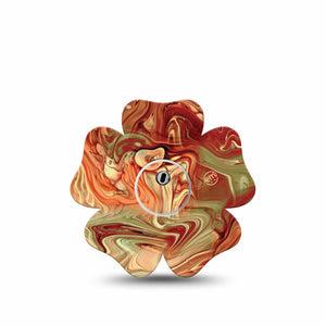 ExpressionMed Rustic Marble Freestyle Libre 3 Flower Shape Tape Single Tape Rustic Marble Plaster CGM Design with center sticker