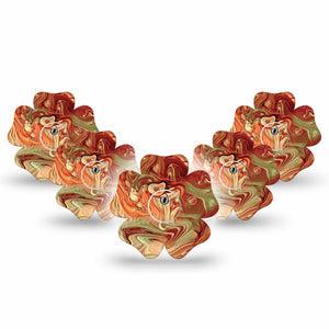 ExpressionMed Rustic Marble Freestyle Libre 3 Flower Shape Tape 5-Pack Classic Marble Plaster CGM Design with center stickers