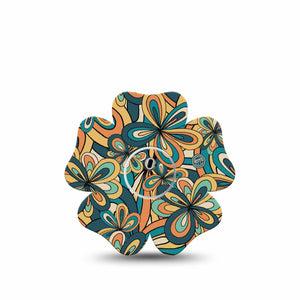 ExpressionMed 70s Vintage Freestyle Libre 3 Flower Shape Tape Single Seventies Vibes Plaster CGM Design with center sticker