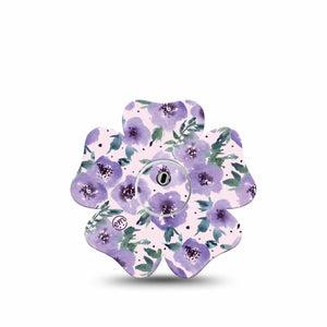 ExpressionMed Purple blooms Freestyle Libre 3 Flower Shape Single Blossom delight Adhesive Tape CGM Design with center sticker