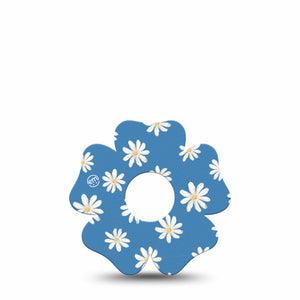 ExpressionMed Painted Daisies Flower Libre 3 Tape, Single, Floral Artwork Themed, CGM Plaster Patch Design