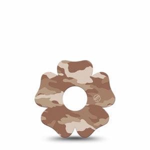 ExpressionMed Desert Camo Freestyle Libre 3 Flower Shape Tape Single Tape Sandy Pattern Plaster CGM Design