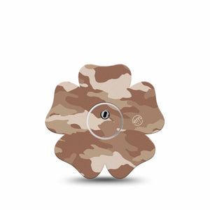 ExpressionMed Desert Camo Freestyle Libre 3 Flower Shape Tape Single Tape and Sticker Sandy Pattern Plaster CGM Design