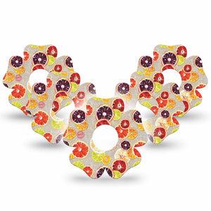 ExpressionMed Citrus Slices Flower Libre 3 Tape, 5-Pack, Refreshing Fruit Slices Themed, CGM Plaster Patch Design