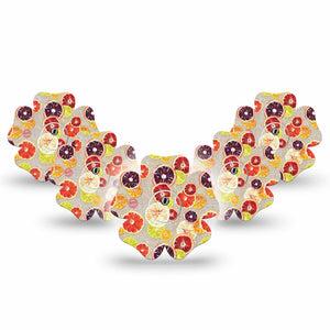 ExpressionMed Citrus Slices Flower Libre 3 Tape, 5-Pack Tape and 5-Pack Sticker, Refreshing Fruit Slices Themed, CGM Plaster Patch Design