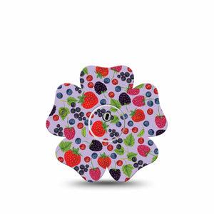 ExpressionMed Wild Berries Flower Libre 3 Tape, Single, Berry Family Inspired, CGM Overlay Patch Design with center sticker