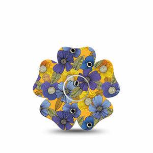 ExpressionMed Charming Blooms Flower Libre 3 Tape, Single, Pleasant Flowers Inspired, CGM Adhesive Patch Design with center sticker