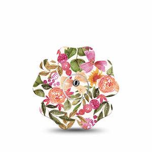 ExpressionMed Spring Bouquet Freestyle Libre 3 Flower Shape Tape Single Tape Spring Bouquet Plaster CGM Design with Center Sticker