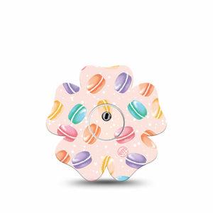 ExpressionMed Macarons Freestyle Libre 3 Flower Shape Tape Single Tape Macarons Collection Plaster CGM Design with Center Sticker