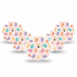 ExpressionMed Macarons Freestyle Libre 3 Flower Shape Tape 5-Pack French Macarons Plaster CGM Design with Center Stickers