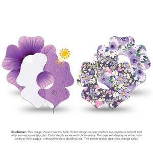 ExpressionMed Purple Hues Variety Pack Freestyle Libre 3 and Libre 3 Plus Flower Shape Tape, 4-Pack Tape Variety Sunlight-Responsive Color, Overlay Tape CGM Design