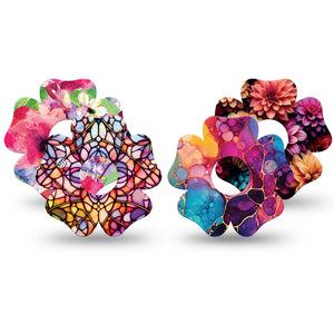 ExpressionMed Prism Ink Freestyle Libre, Libre 3, and Abbott Lingo Flower, 4-Pack Tape prismatic design Best Covers for CGM