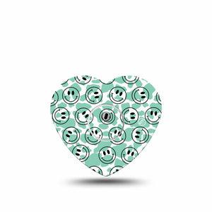 ExpressionMed Happy Cow Print Freestyle Libre 3 and Libre 3 Plus Heart Shape Tape 5-Pack Tape Joyful Cow,  Patch CGM Design