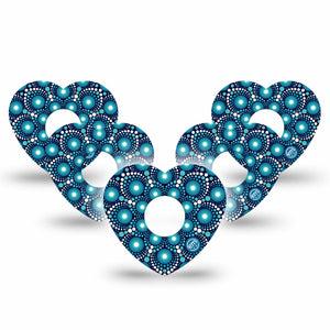 ExpressionMed Dot Art Freestyle Libre 3 Heart Shape Tape 5-Pack Amazing Dots Artwork Patch CGM Design