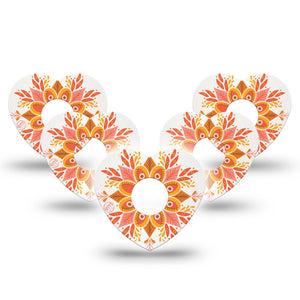 ExpressionMed Psychedelic Mandala Freestyle Libre 3 Heart 5-Pack, Cat Coq Design, CGM Overlay Patch Design
