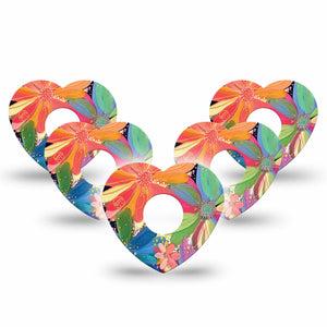 ExpressionMed Flower Song Freestyle Libre 3 Heart Shape 5-Pack Modern Abstract art by Etta Vee Overlay Patch CGM Design