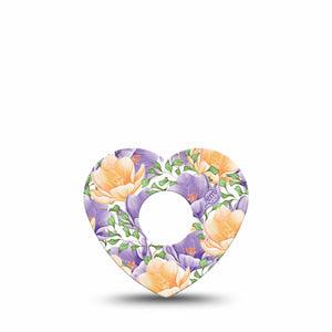 ExpressionMed Crocus Flowers Freestyle Libre 3 Heart Shape Single early spring bloomer Overlay Patch CGM Design
