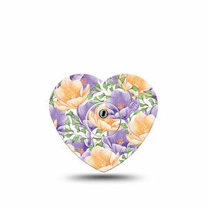 ExpressionMed Crocus Flowers Freestyle Libre 3 Heart Shape Single early spring bloomer Overlay Patch CGM Design with center sticker