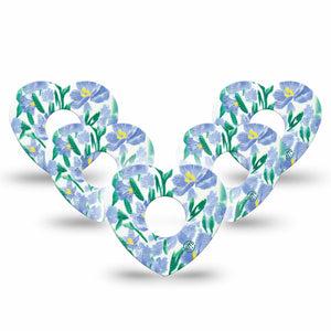 ExpressionMed Hyacinths  Freestyle Libre 3 Heart Shape 5-Pack hyacinth varieties Overlay Patch CGM Design