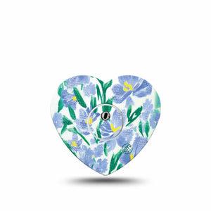 ExpressionMed Hyacinths Freestyle Libre 3 Heart Shape Single Tape and Sticker hyacinth varieties Overlay Patch CGM Design