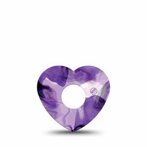 ExpressionMed Purple Storm Freestyle Libre 3 Heart Shape Tape Single misty like purple theme Overlay Patch CGM Design