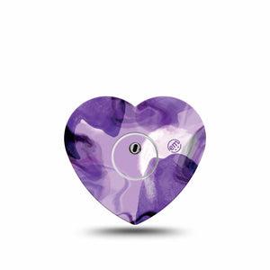ExpressionMed Purple Storm Freestyle Libre 3 Heart Shape Tape Single Sticker and Tape misty like purple theme Overlay Patch CGM Design